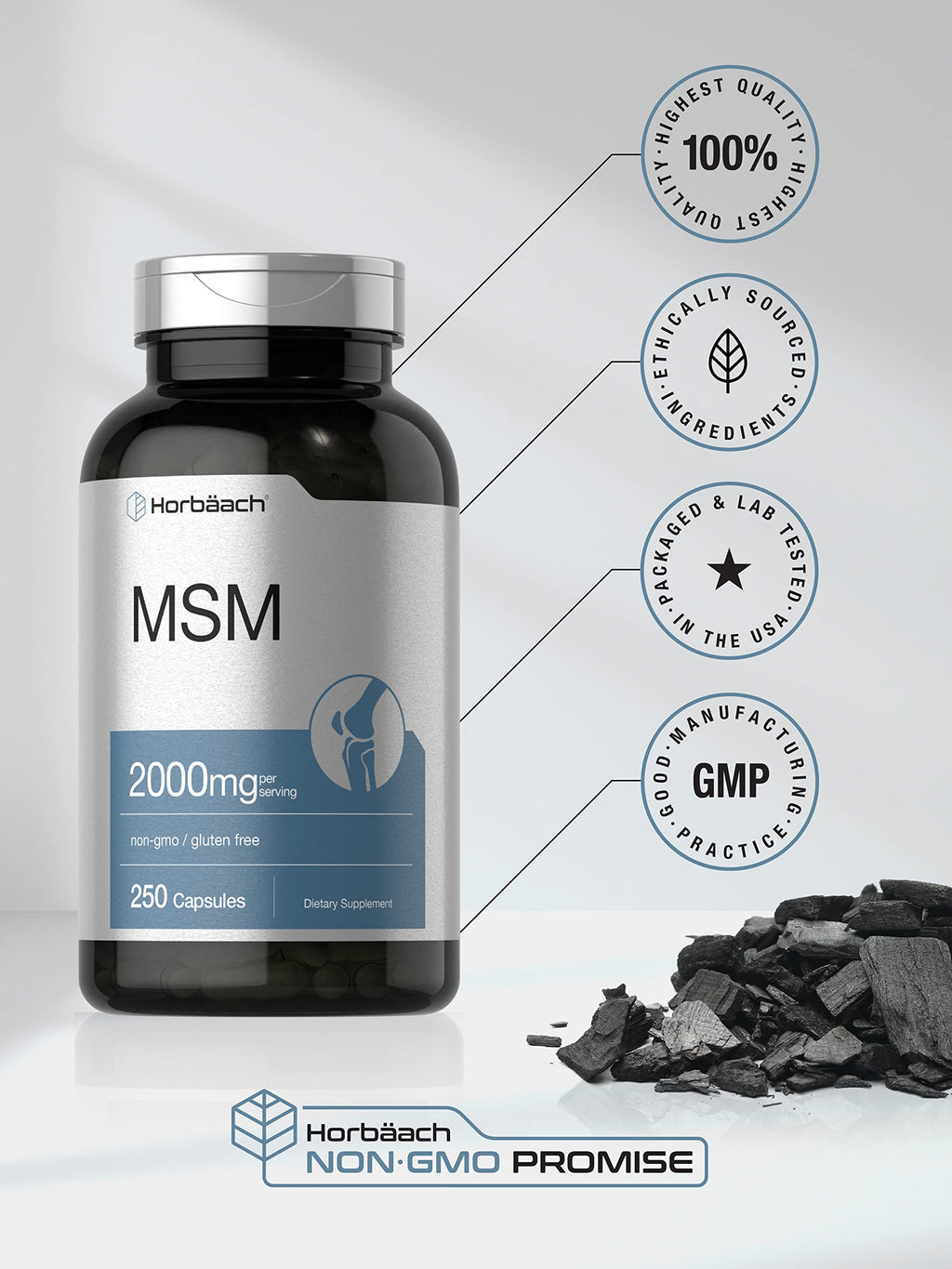 MSM Methylsulfonylmethane 2000mg 250 Capsules V617766
