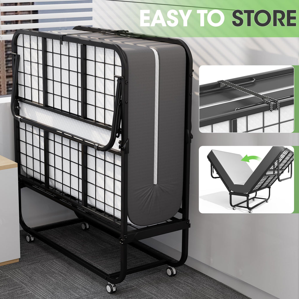 Folding Bed with 5 Inch Memory Foam Mattress L16086