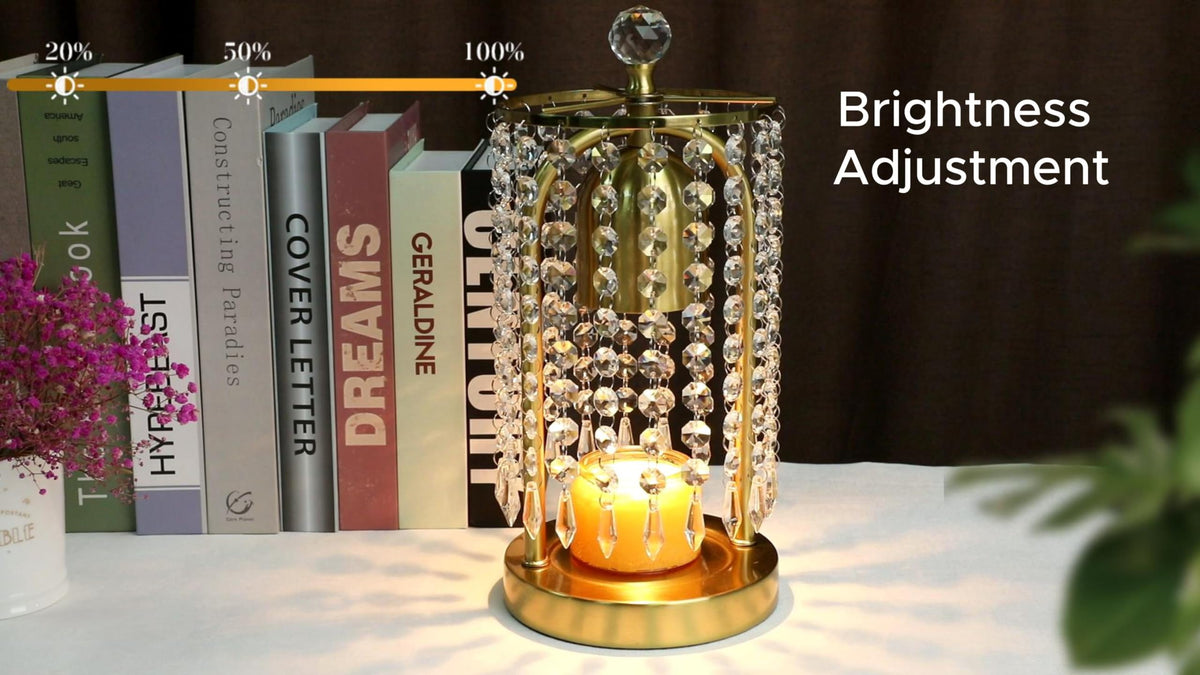 Gold Candle Warmer Lamp with Timer and Dimmer B9691