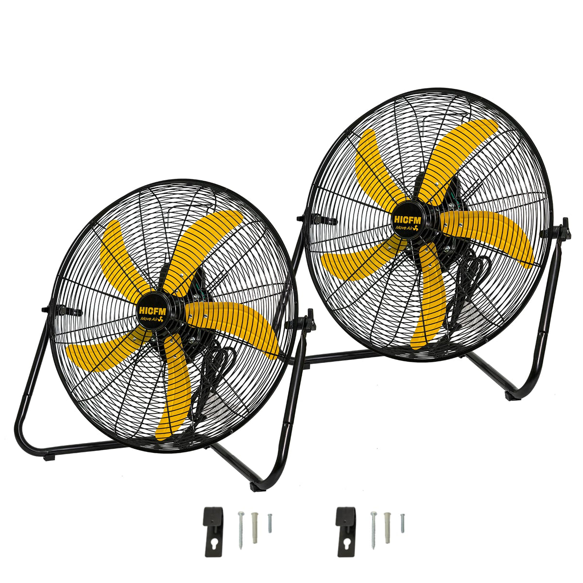 2 Pcs 20-inch 5300 CFM High Velocity Metal Floor Fan Q83196