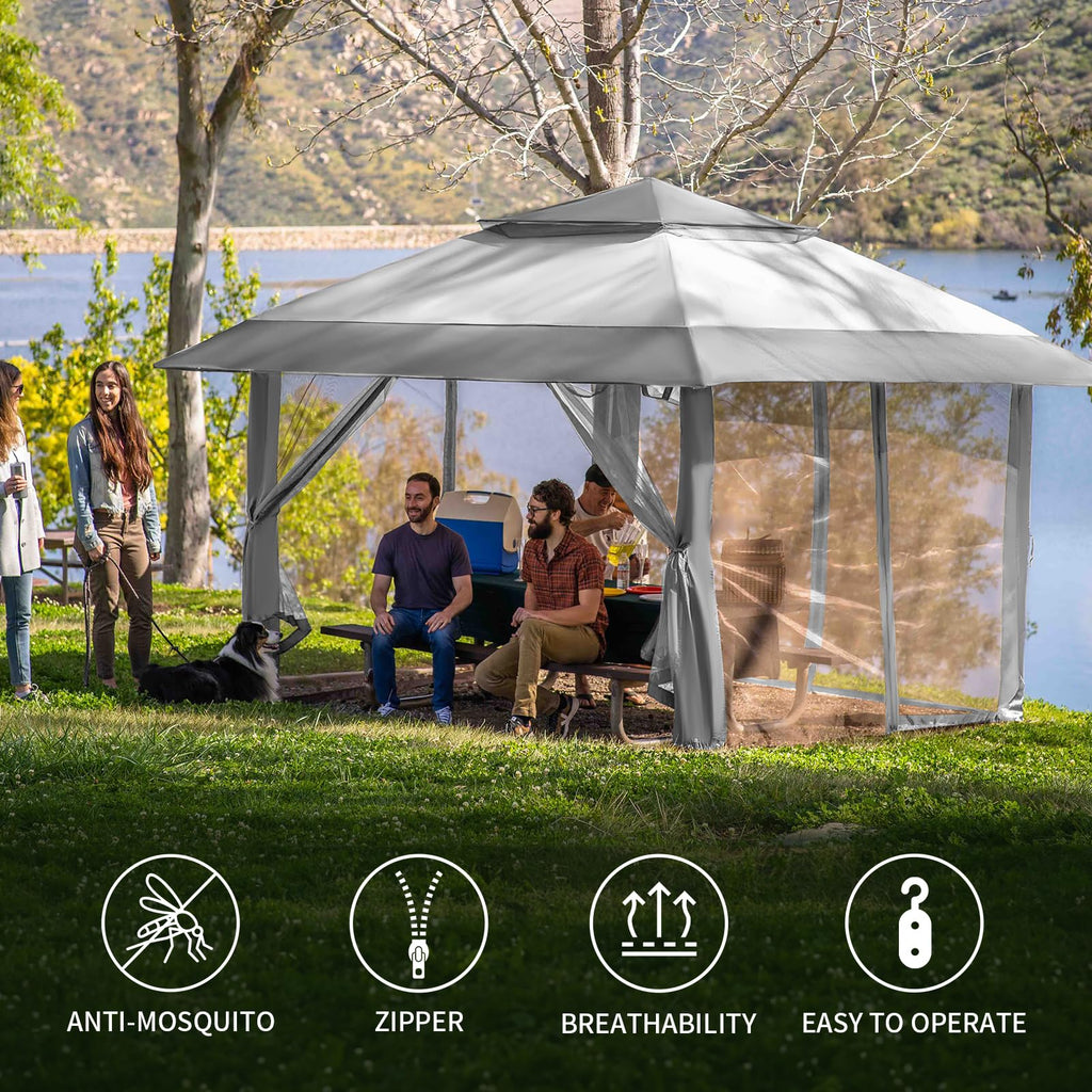 Gazebo Replacement Mosquito Netting 10 x 10ft Grey X810361
