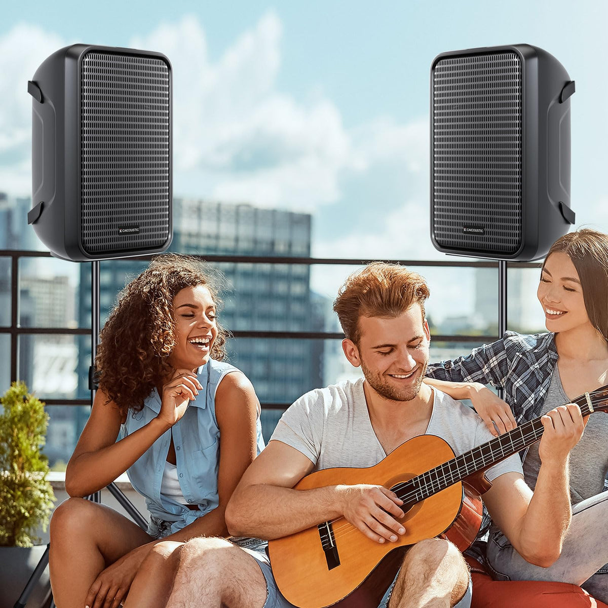 300W 8-Channel Bluetooth PA Speaker System with 8" Subwoofer and 1" Horn Tweeter C770216