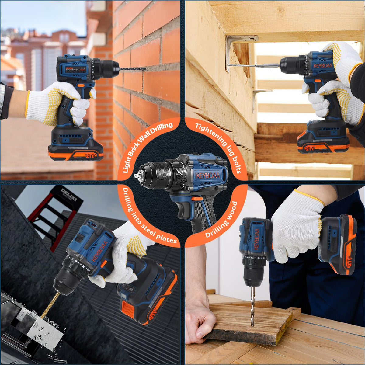 Cordless Drill Set with 2 Batteries E1398
