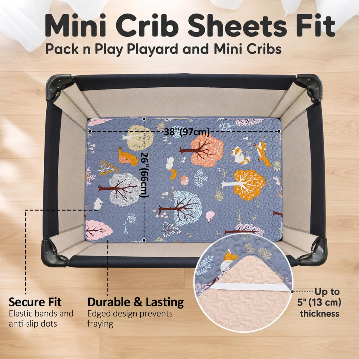 Soft Mini Crib Sheet Pack N Play Mattress Pad R757