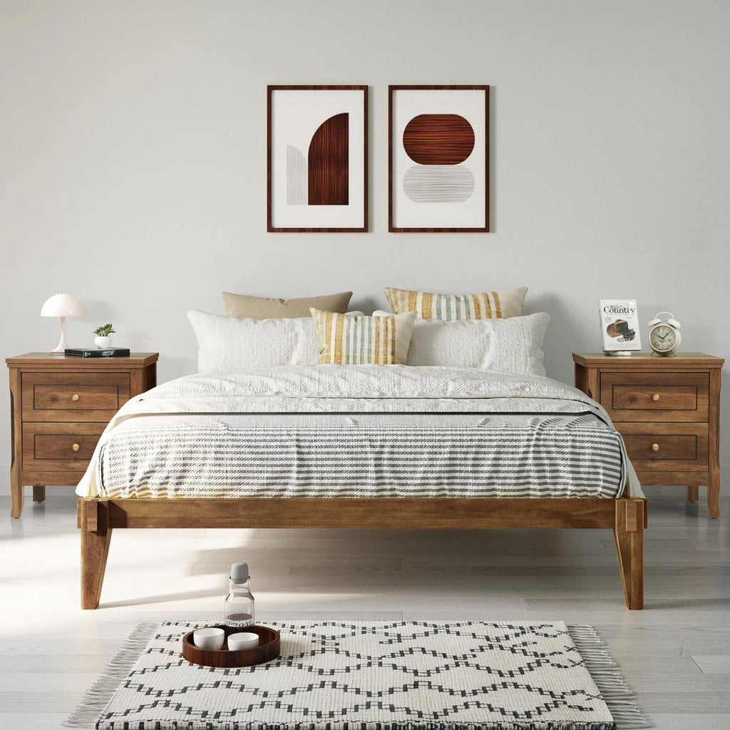 2 Drawer Wood Nightstand Set of 2 Q6568