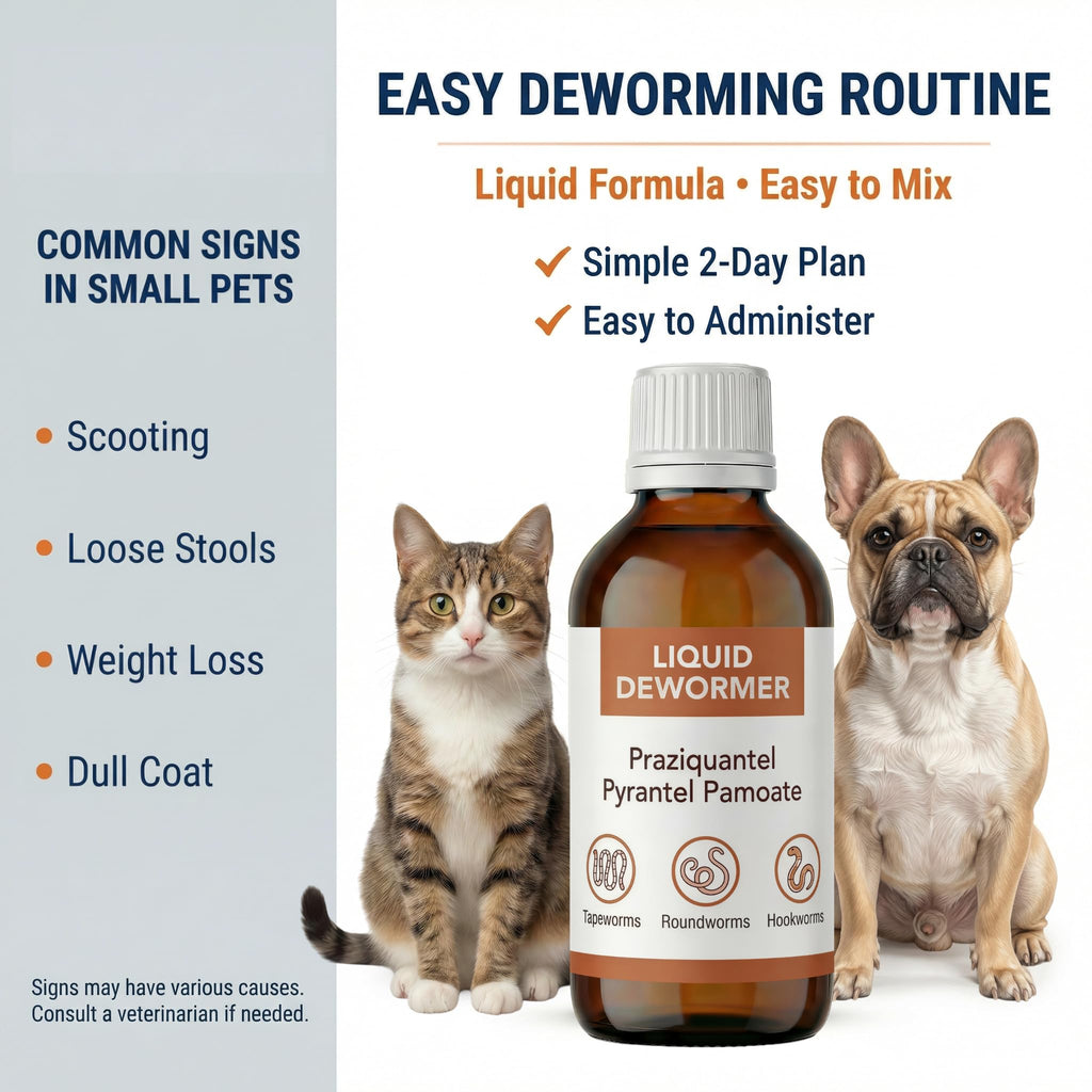 Praziquantel & Pyrantel Liquid Dewormer for Dog and Cat 3.4 fl oz F670875