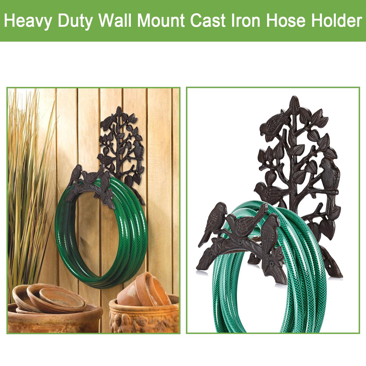 Cast Iron Wall Mount Garden Hose Holder W8349
