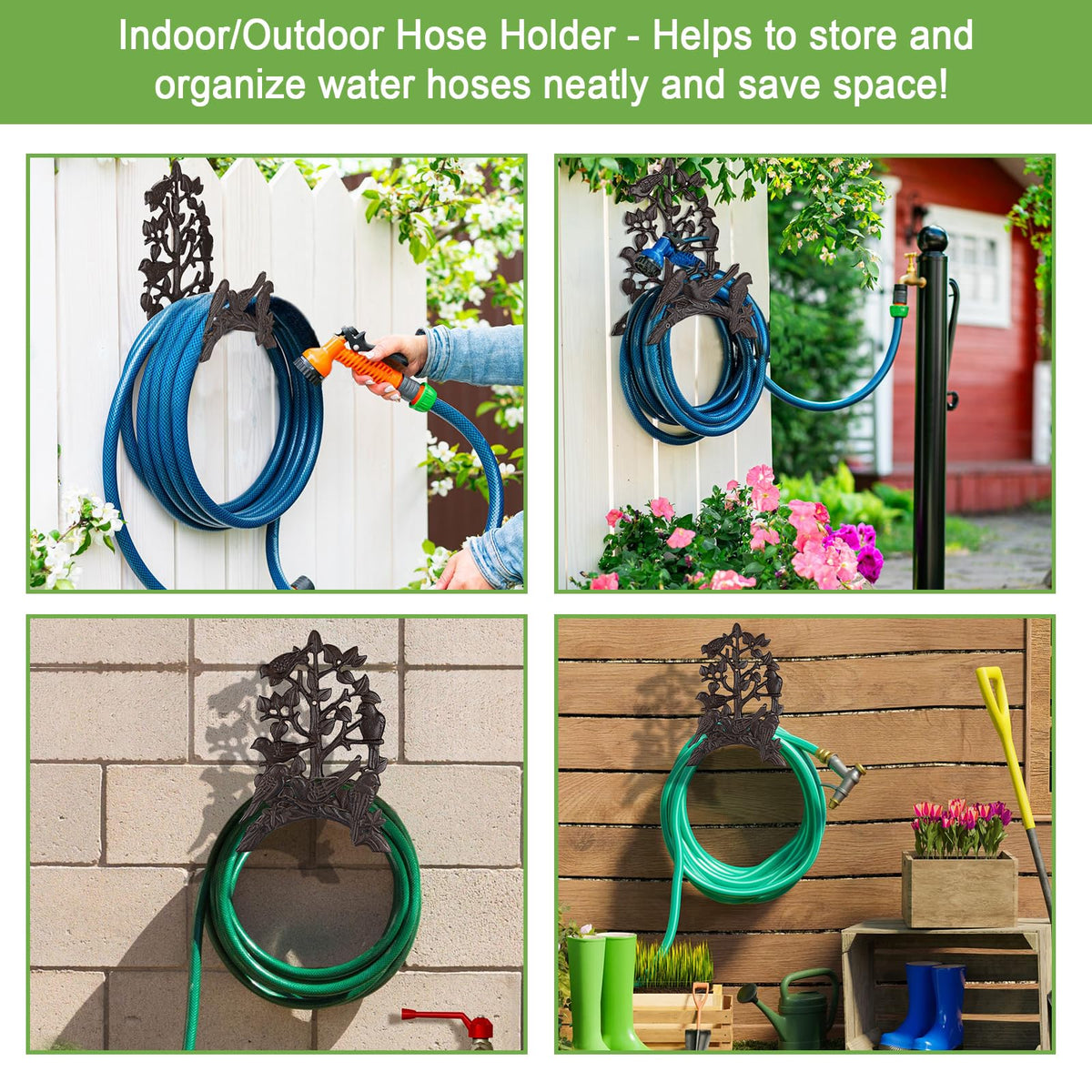 Cast Iron Wall Mount Garden Hose Holder W8349