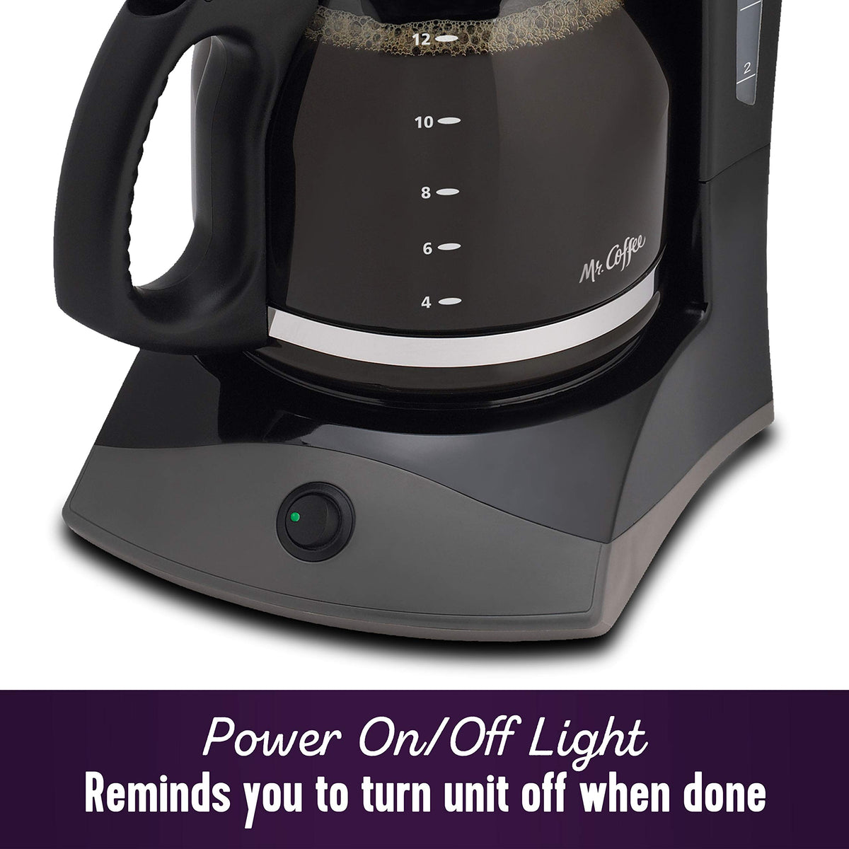 Black 12 Cup Coffee Maker with Glass Carafe Y383570