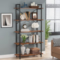 5 Tier Industrial Bookshelf with Metal Frame V702