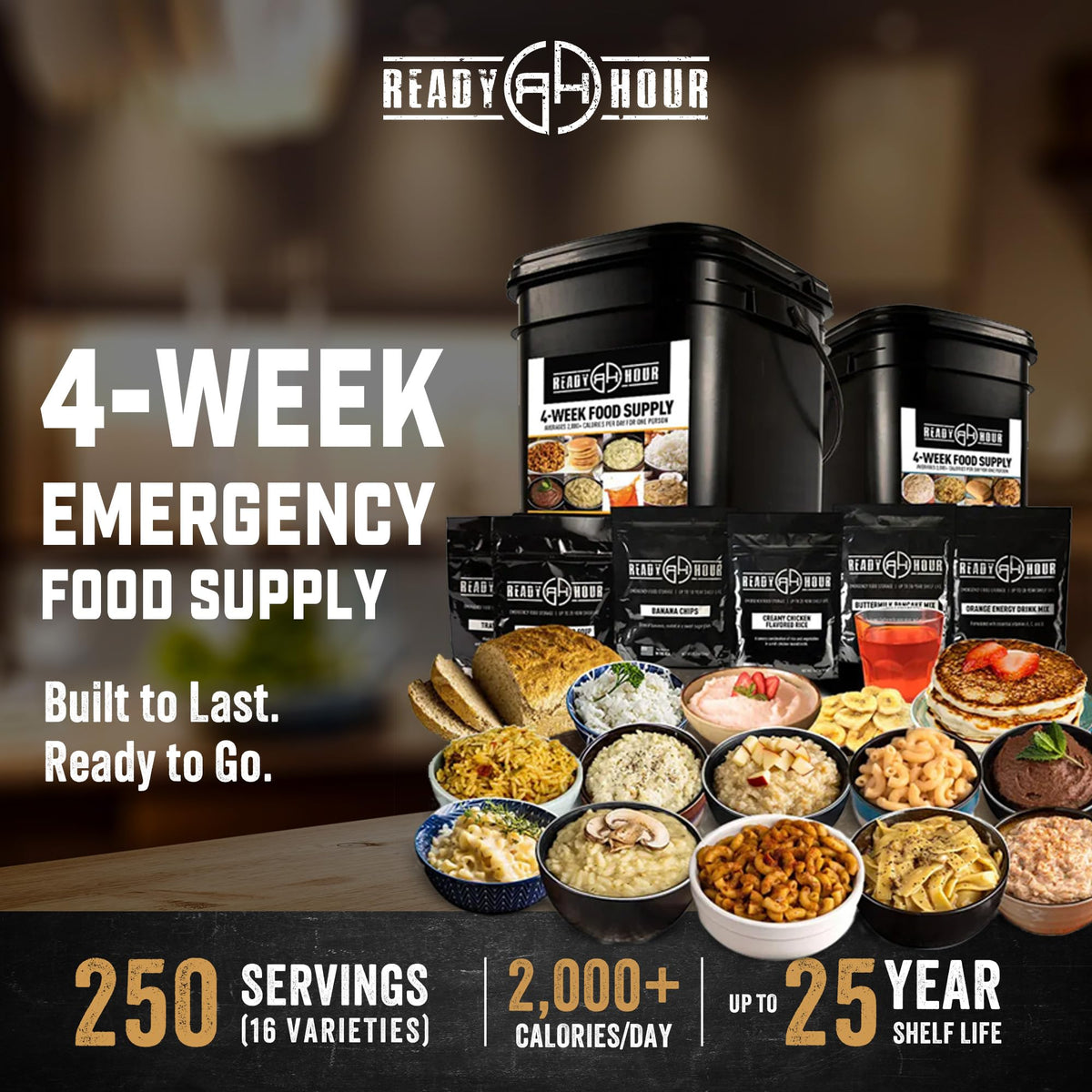 4-Week Emergency Food Supply 250 Servings Non-Perishable L38890