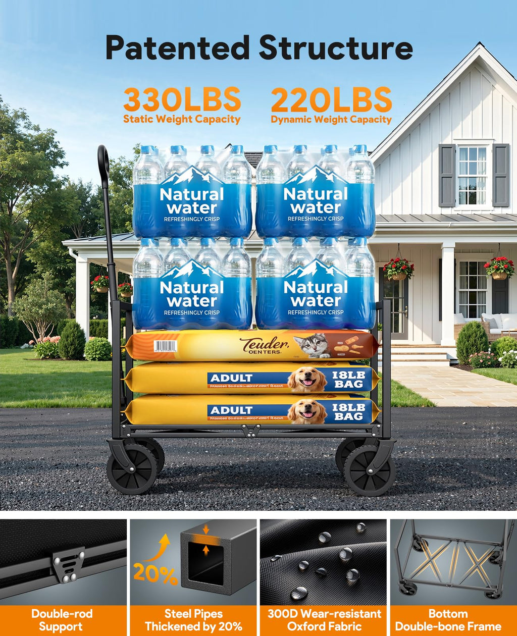 Collapsible Wagon Cart with Wheels A1255