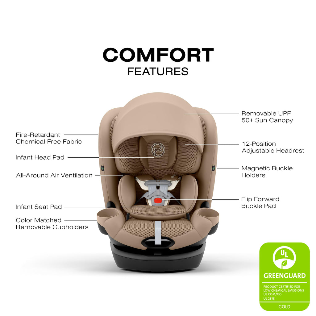 Rotating All-in-One Convertible Car Seat, Almond Beige O601917