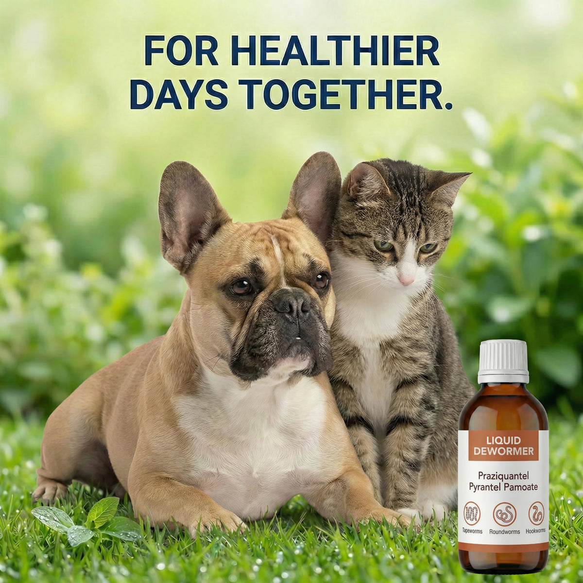 Praziquantel & Pyrantel Liquid Dewormer for Dog and Cat 3.4 fl oz F670875