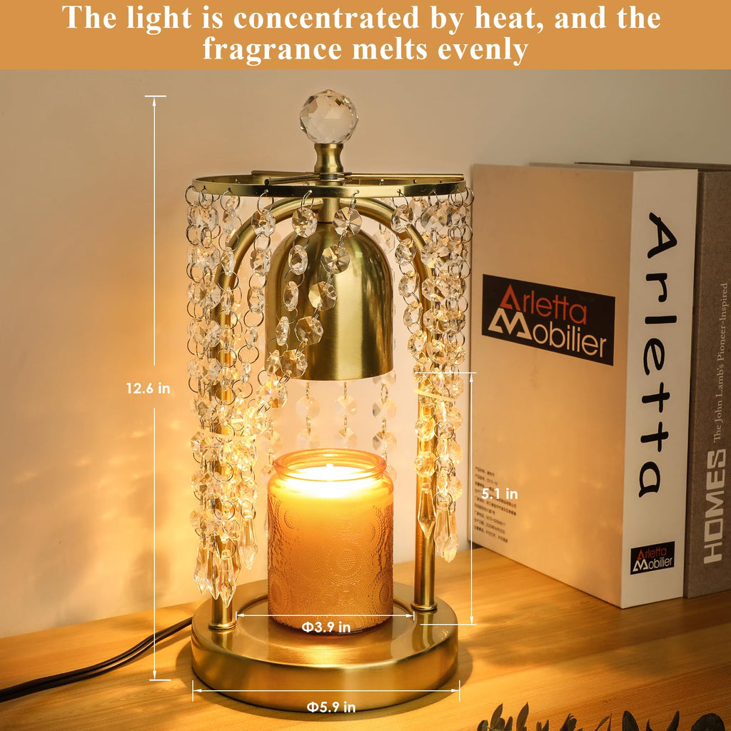 Gold Candle Warmer Lamp with Timer and Dimmer B9691