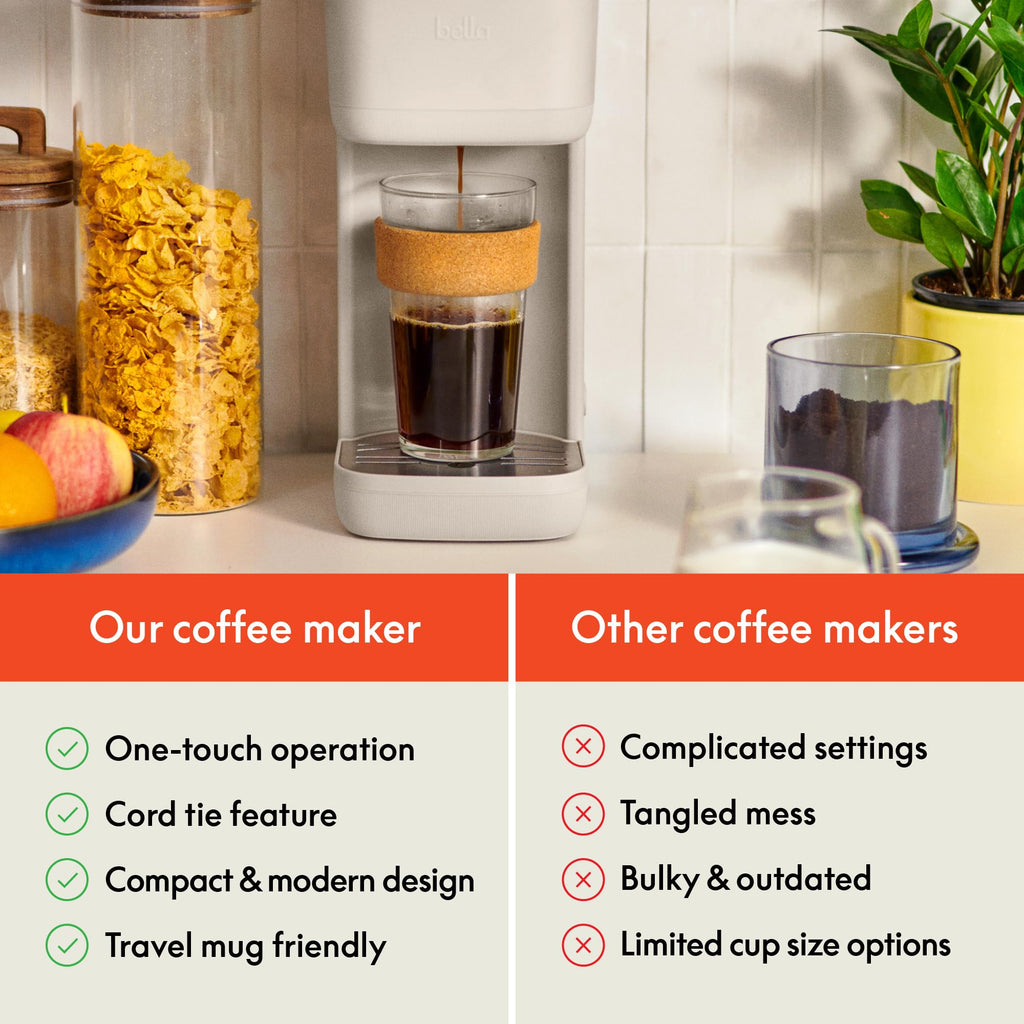 Single Serve Coffee Maker, K Cup & Coffee Ground Compatible C368350