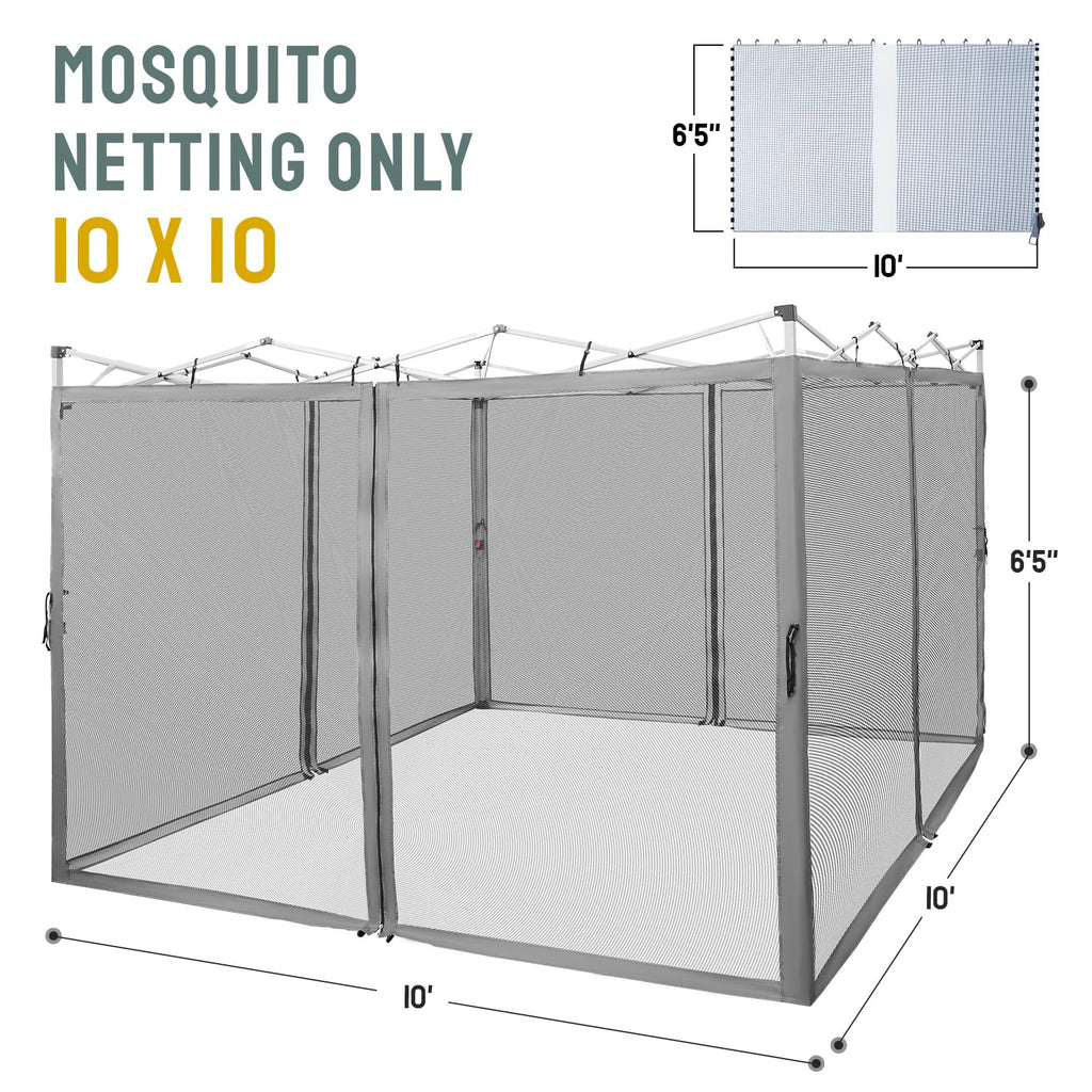 Gazebo Replacement Mosquito Netting 10 x 10ft Grey X810361