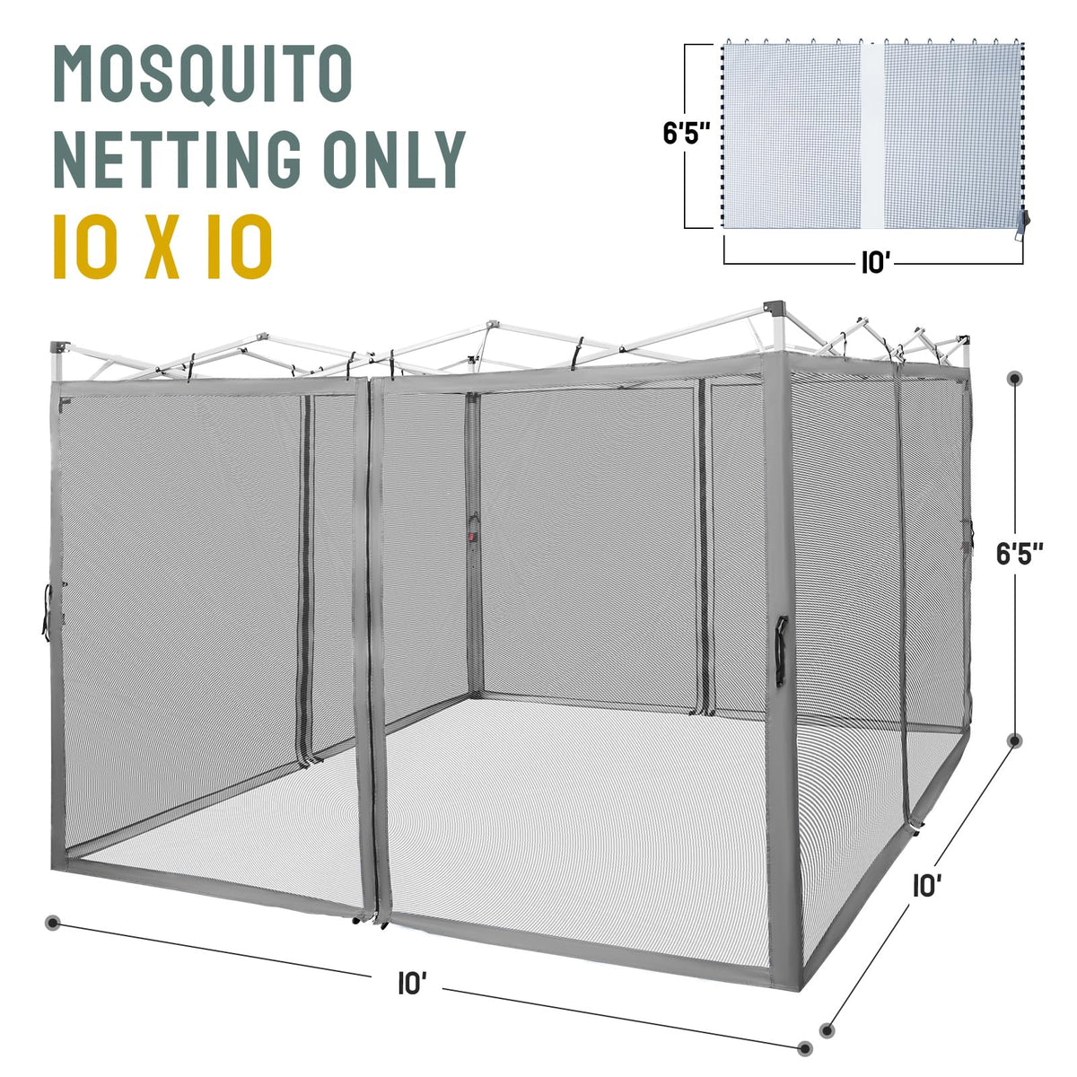 Gazebo Replacement Mosquito Netting 10 x 10ft Grey X810361