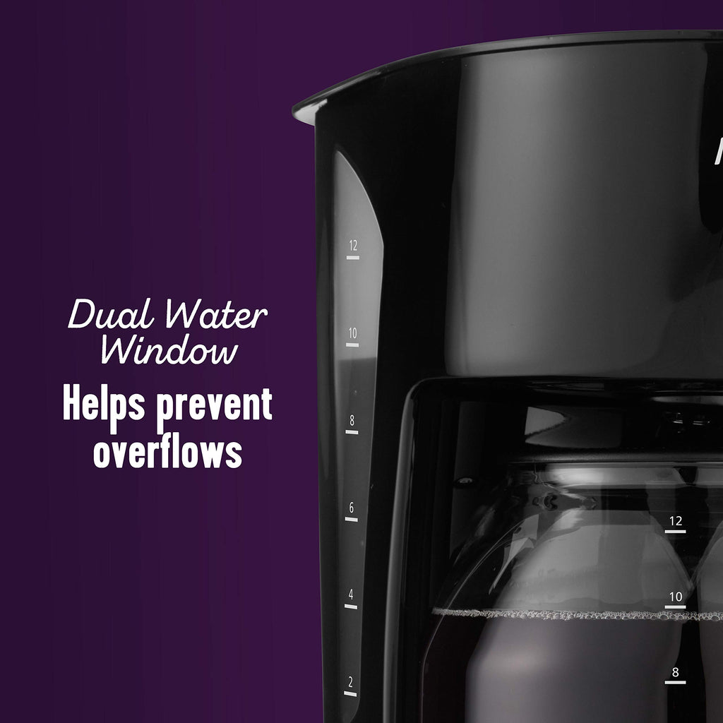 Black 12 Cup Coffee Maker with Glass Carafe Y383570
