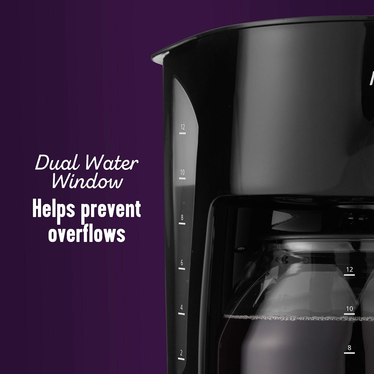 Black 12 Cup Coffee Maker with Glass Carafe Y383570