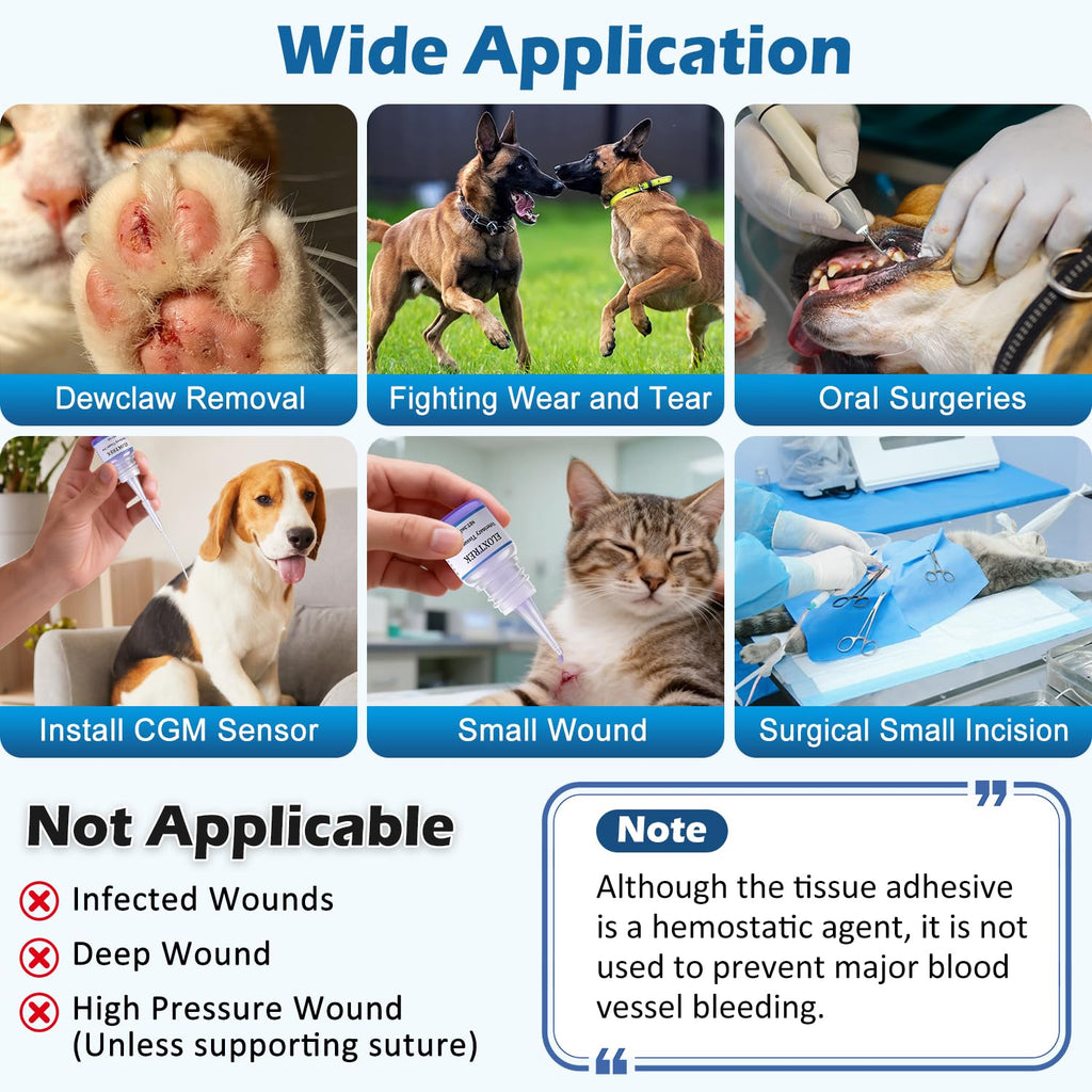 3ml Veterinary Surgical Skin Glue with 15 Applicators I950