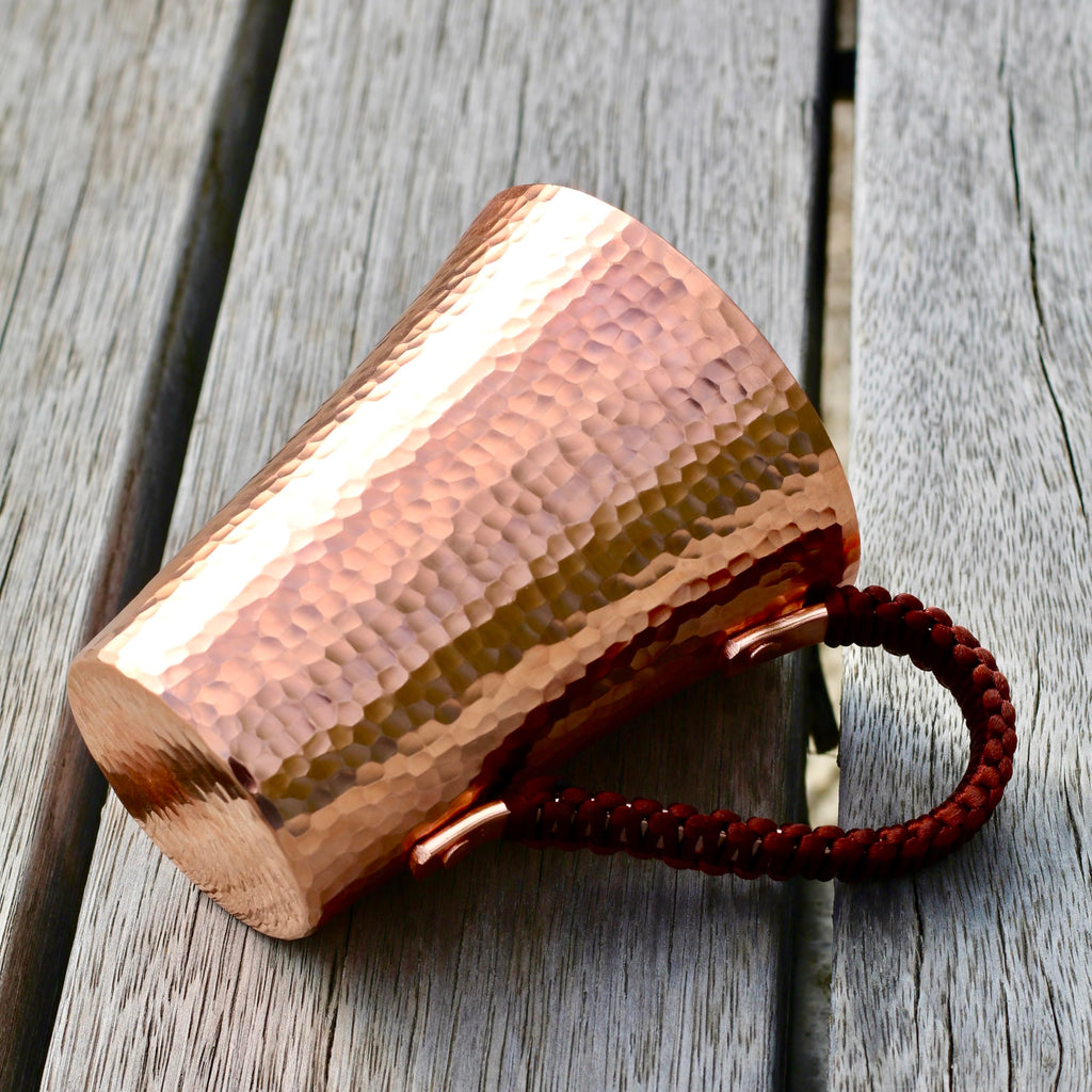 Copper Hand Hammered Ice Tea Cup with Handle 15 OZ E964228