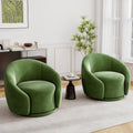 Green Velvet Swivel Barrel Chair Set of 2 M86258